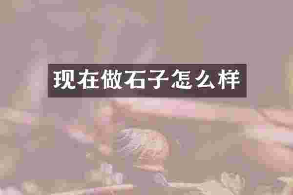 现在做石子怎么样
