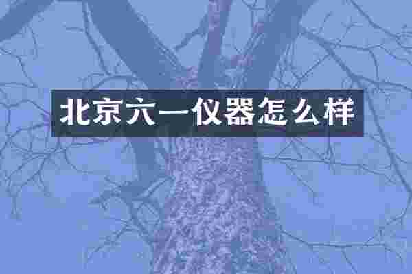 北京六一仪器怎么样