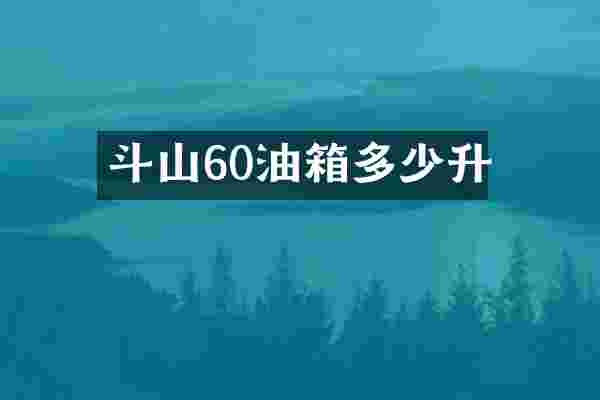 斗山60油箱多少升
