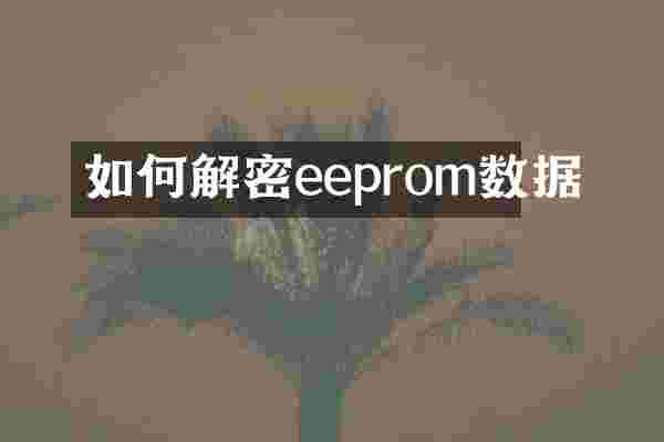 如何解密eeprom数据