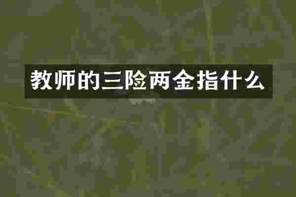 教师的三险两金指什么