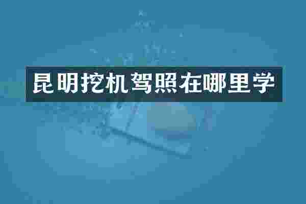 昆明挖机驾照在哪里学