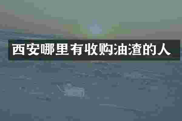 西安哪里有收购油渣的人