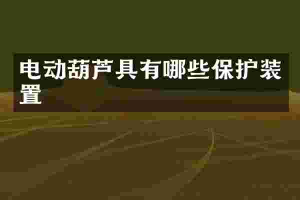电动葫芦具有哪些保护装置