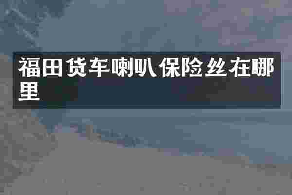 福田货车喇叭保险丝在哪里