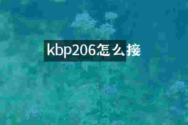 kbp206怎么接