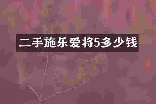 二手施乐爱将5多少钱