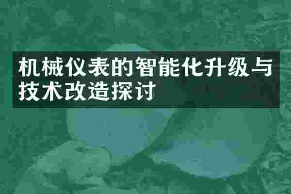 机械仪表的智能化升级与技术改造探讨