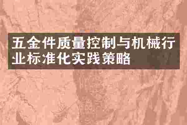 五金件质量控制与机械行业标准化实践策略