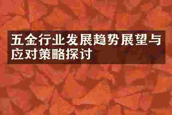 五金行业发展趋势展望与应对策略探讨