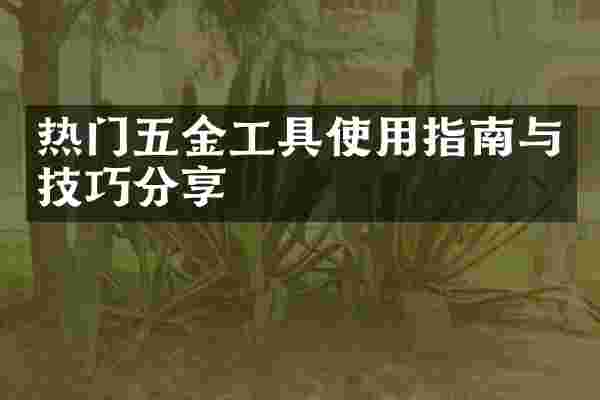 热门五金工具使用指南与技巧分享