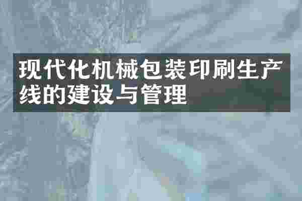 现代化机械包装印刷生产线的建设与管理