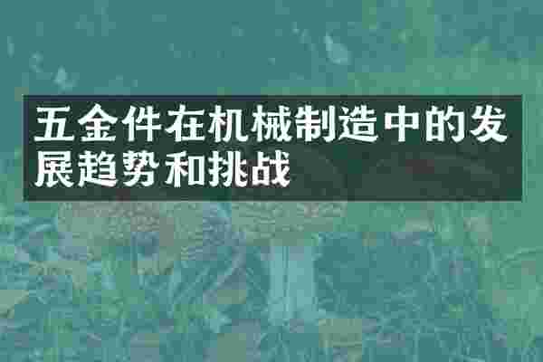 五金件在机械制造中的发展趋势和挑战