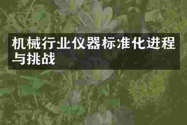 机械行业仪器标准化进程与挑战