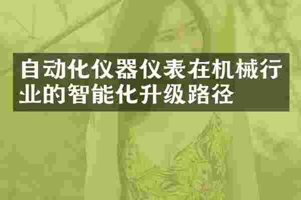 自动化仪器仪表在机械行业的智能化升级路径